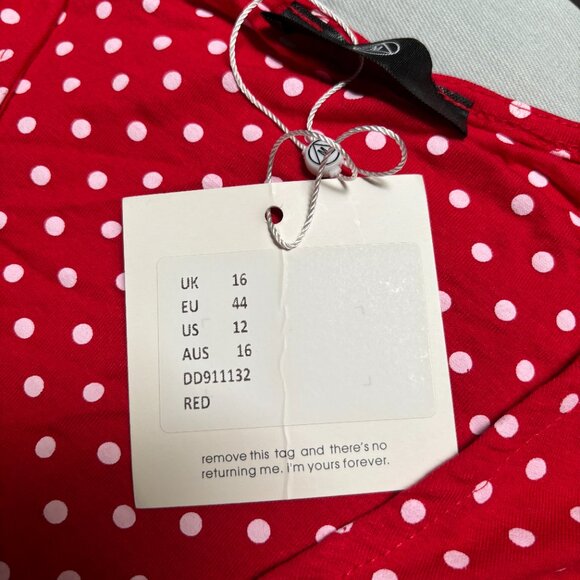 MISSGUIDED Red & White Polka Dot Dress NWT Size 12 - Picture 9 of 9